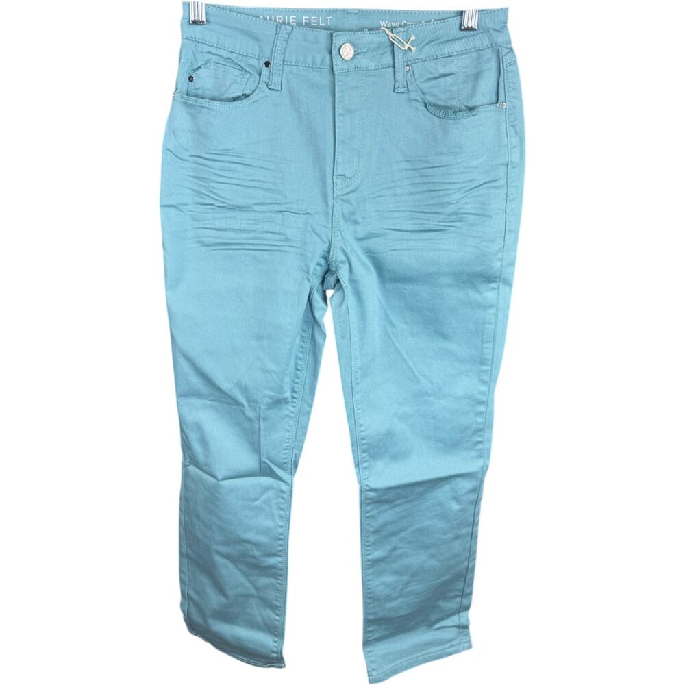 Laurie Felt Wave Crop Straight‎ Jeans Dusty Blue Sz 6 NWT Cotton Blend Stretch